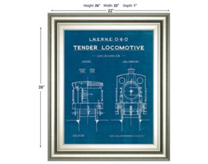 Classy Art Locomotive Blueprint III 22 X 26