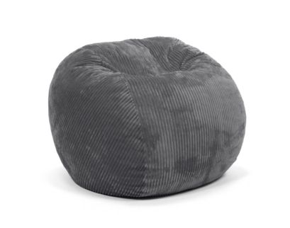 Cordaroy's Gray Plush Corduroy Queen Convertible Bean Bag Bed