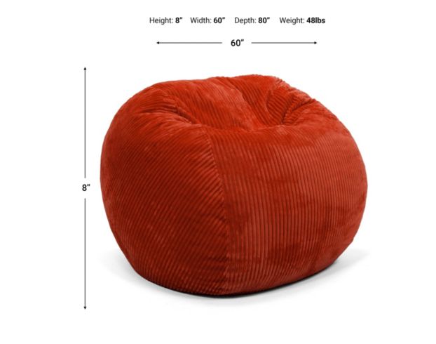 Cordaroy's Sunset Plush Corduroy Queen Convertible Bean Bag Bed large image number 4