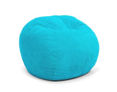 Cordaroy's Cyan Plush Corduroy Queen Convertible Bean Bag Bed