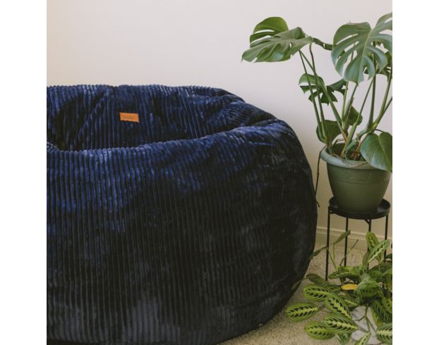 Cordaroy's Indigo Plush Corduroy Queen Convertible Bean Bag Bed large image number 1