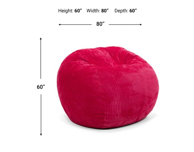 Cordaroy's Fuchsia Plush Corduroy Queen Convertible Bean Bag Bed large image number 5