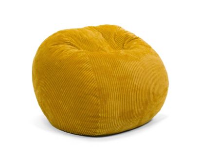 Cordaroy's Saffron Plush Corduroy Queen Convertible Bean Bag Bed