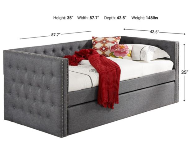 Crown Mark 5335 Collection Gray Daybed large image number 3