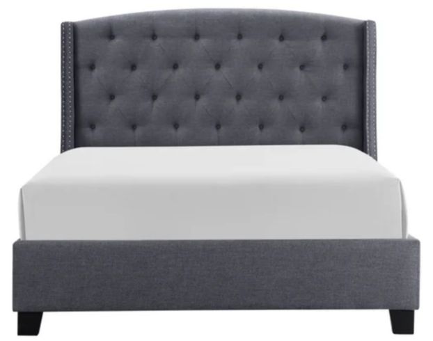 Crown Mark Eva Gray Queen Upholstered Bed large image number 1