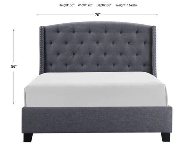 Crown Mark Eva Gray Queen Upholstered Bed large image number 4
