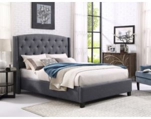 Crown Mark Eva Grey King Upholstered Bed