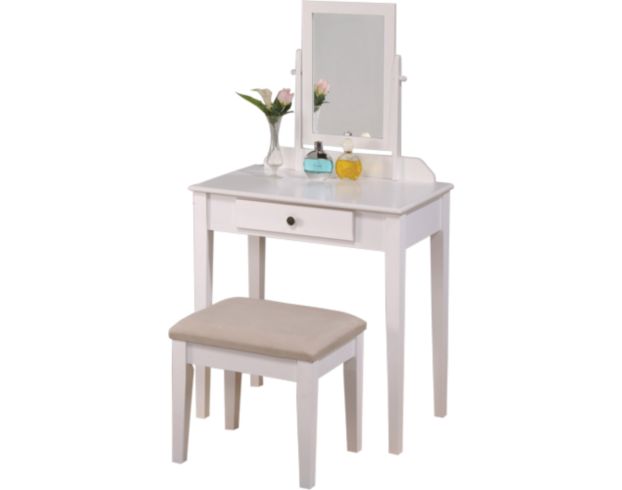 Crown Mark Iris White Vanity with Bench large image number 1
