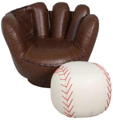 leather baseball chair