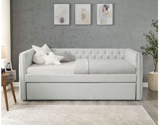 Crown Mark Trina Light Gray Daybed large image number 1