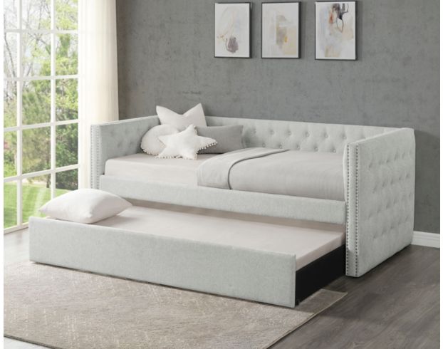 Crown Mark Trina Light Gray Daybed large image number 2