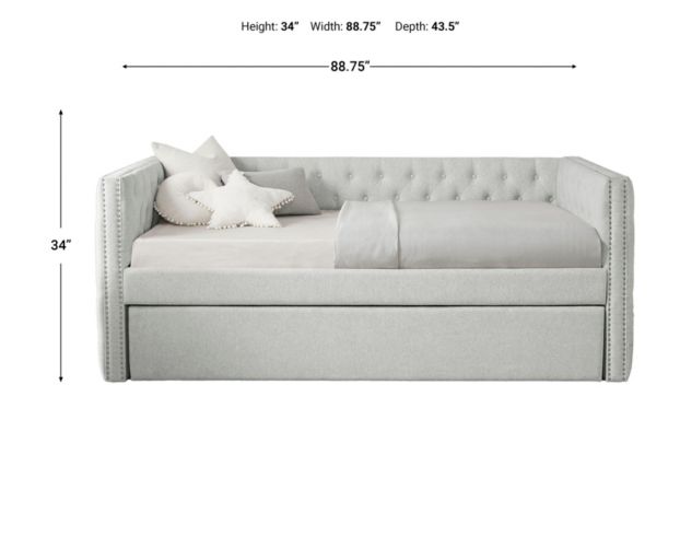 Crown Mark Trina Light Gray Daybed large image number 5