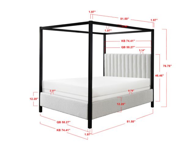 Crown Mark Adalyn Queen Canopy Bed large image number 4