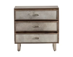 Crestview Collection Theodore Cowhide 3-Drawer Nightstand