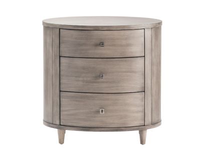 Crestview Collection Hawthorne Estate Gray Wash Oval Nightstand