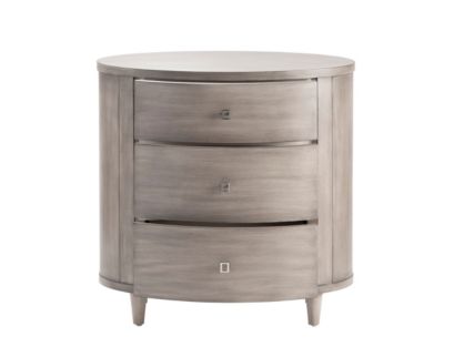 Crestview Collection Hawthorne Estate Gray Wash Oval Nightstand