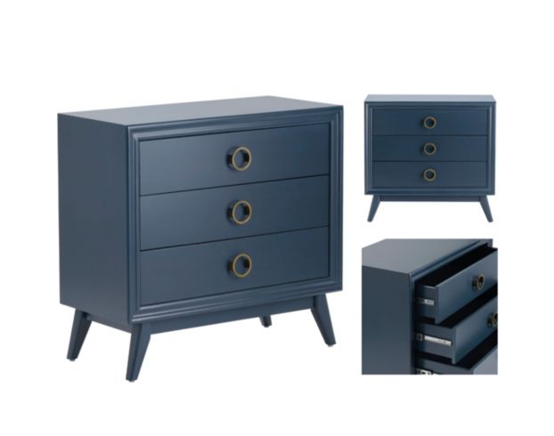 Crestview Collection Pomeroy Indigo 3-Drawer Nightstand large image number 6