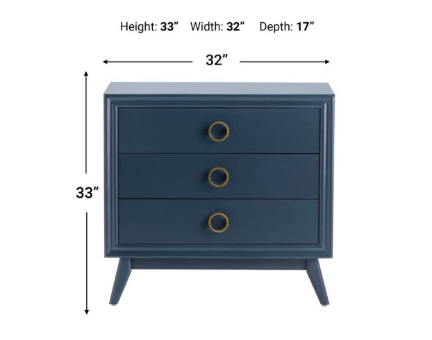 Crestview Collection Pomeroy Indigo 3-Drawer Nightstand large image number 7