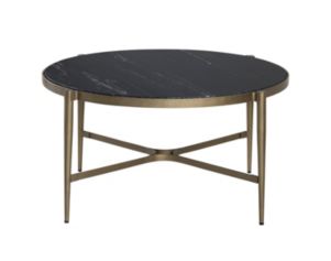 Crestview Collection Xander Black Marble Round Cocktail Table