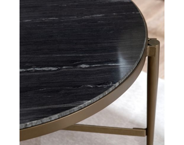 Crestview Collection Xander Black Marble Round Cocktail Table large image number 7