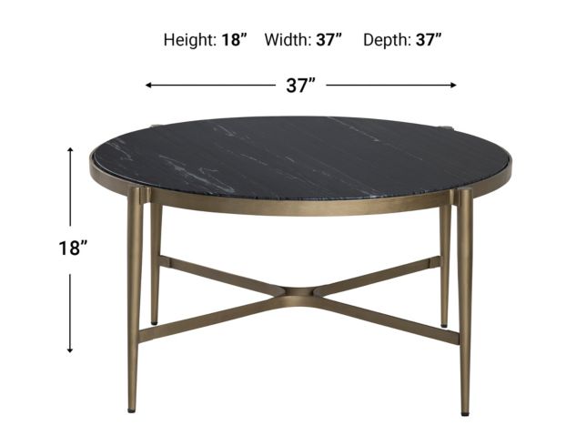 Crestview Collection Xander Black Marble Round Cocktail Table large image number 8