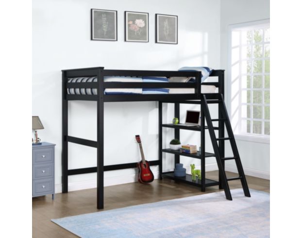 Coaster Anika Black Twin Loft Bed large image number 1