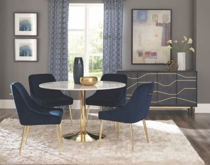 Coaster Steele Blue Velvet Dining Chair