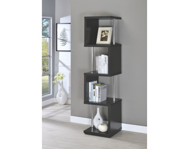 Coaster Baxter 4-Shelf Black Bookcase large image number 2