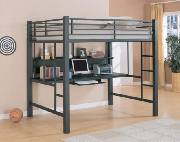 Metal loft hot sale bed