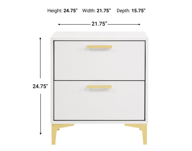 Coaster Co. Of America Kendall 2-Drawer White Nightstand large image number 4