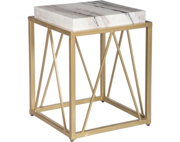 Coast To Coast White & Gold Accent Table large image number 1
