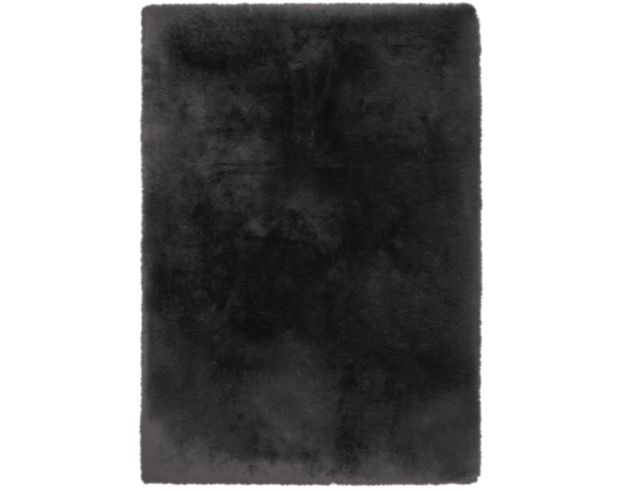 Central Oriental Belgian Black Faux Fur 5 X 7 Rug large image number 1