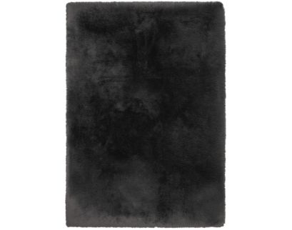 Central Oriental Belgian Black Faux Fur 7.6 X 9.6 Rug