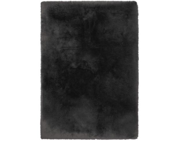 Central Oriental Belgian Black Faux Fur 7.6 X 9.6 Rug large image number 1