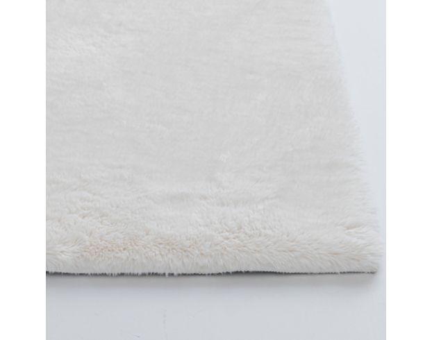 Central Oriental Belgian White Faux Fur 7.6 X 9.6 Rug large image number 2