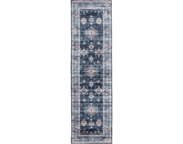 Central Oriental Velveteen Raquel Blue 2.3 x 6 Runner Rug large image number 1