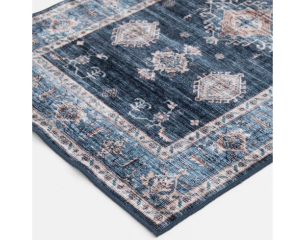 Central Oriental Velveteen Raquel Blue 2.3 x 6 Runner Rug large image number 4