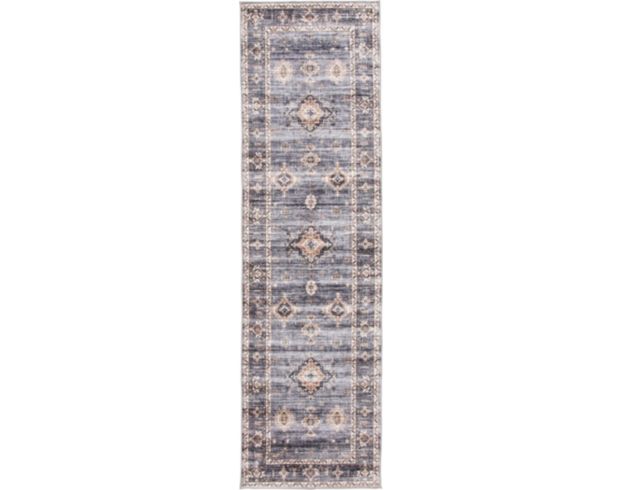 Central Oriental Velveteen Raquel Gray 2.3 x 6 Runner Rug large image number 1