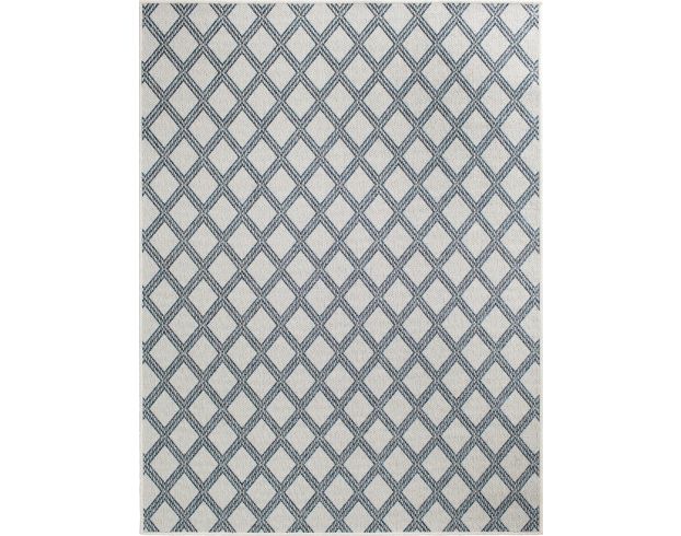 Central Oriental New Zealand 5' X 8' Blue Outdoor Rug large image number 1