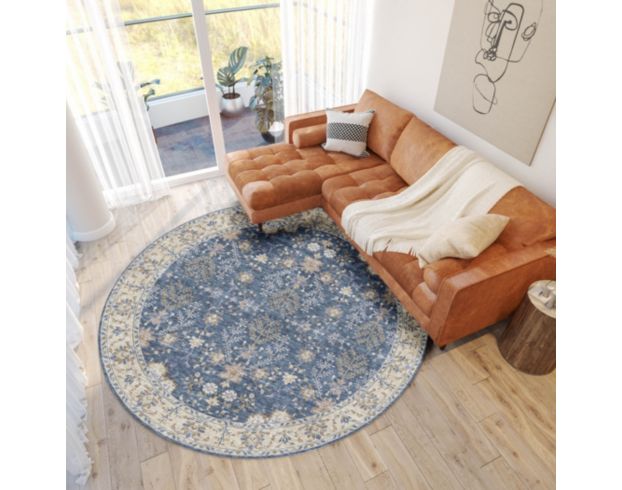 Dalyn Rug Co Hatay Blue 8-Foot Washable Round Rug large image number 2