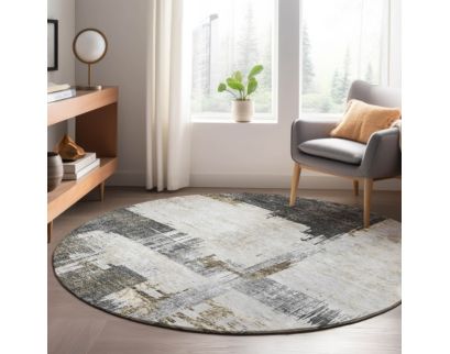 Dalyn Rug Co Trevi Gray 8-Foot Washable Round Rug