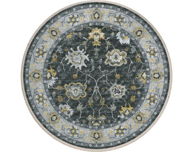 Dalyn Marbella 8' Dark Gray Multi-Colored Round Rug large image number 1