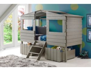 Donco Trading Co Treehouse Rustic Gray Twin Loft Bed