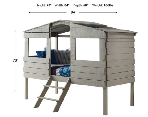 Donco Trading Co Treehouse Rustic Gray Twin Loft Bed large image number 3