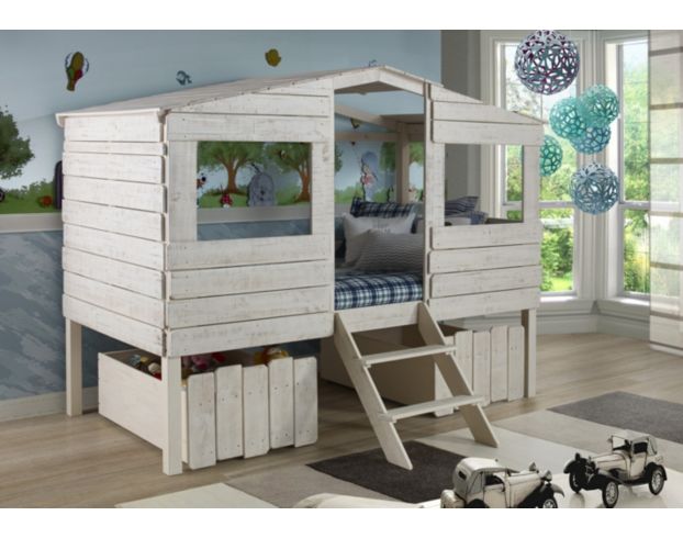 Donco Trading Co. Treehouse Rustic Sand Twin Loft Bed large image number 2