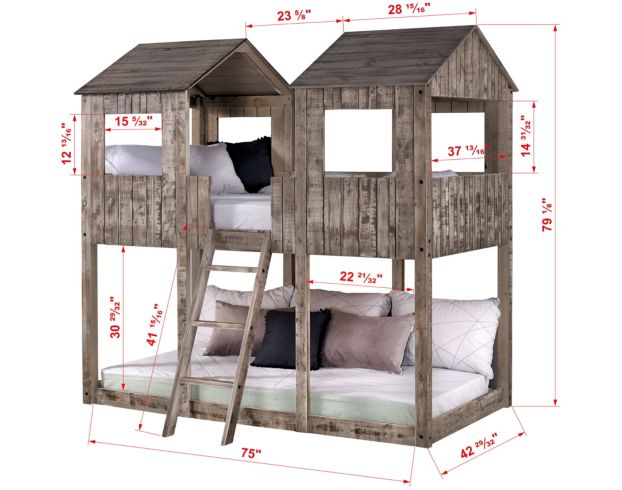 Donco Trading Co. Treehouse Bedroom Twin/Twin Tower Bunk Bed large image number 3