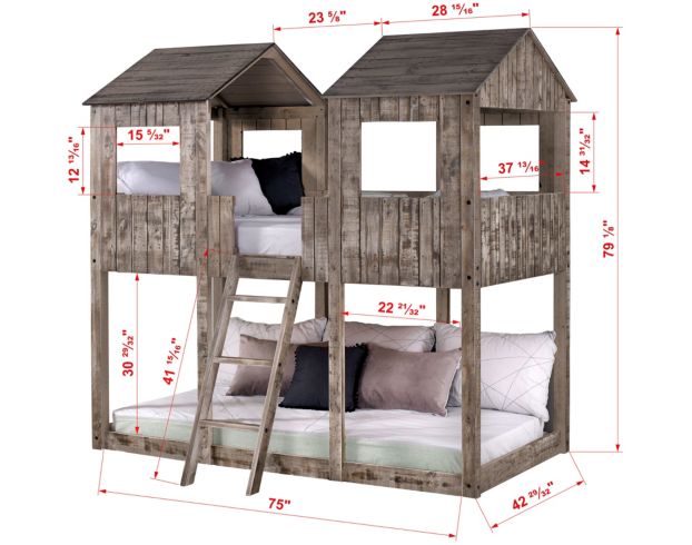 Donco Trading Co. Treehouse Bedroom Twin Twin Tower Bunk Bed