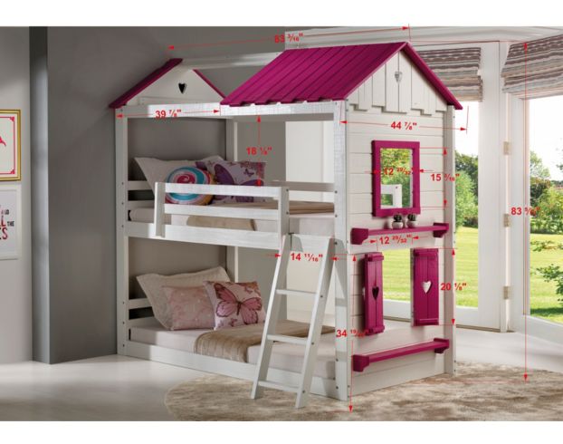 Donco Trading Co. Sweetheart Twin/Twin Bunk Bed large image number 2