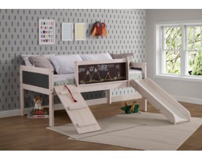 Donco Trading Co Art and Play Dark Gray Twin Low Loft Bed