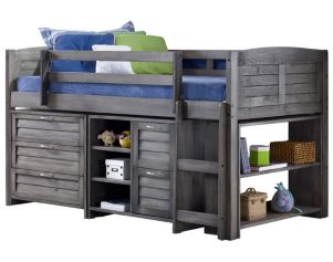 Donco Trading Co. Louver Twin Loft Bed with Storage